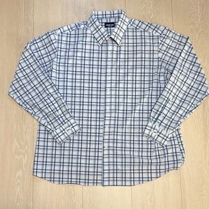 3/$10 Lands' End Blue and White Plaid Men's Shirt